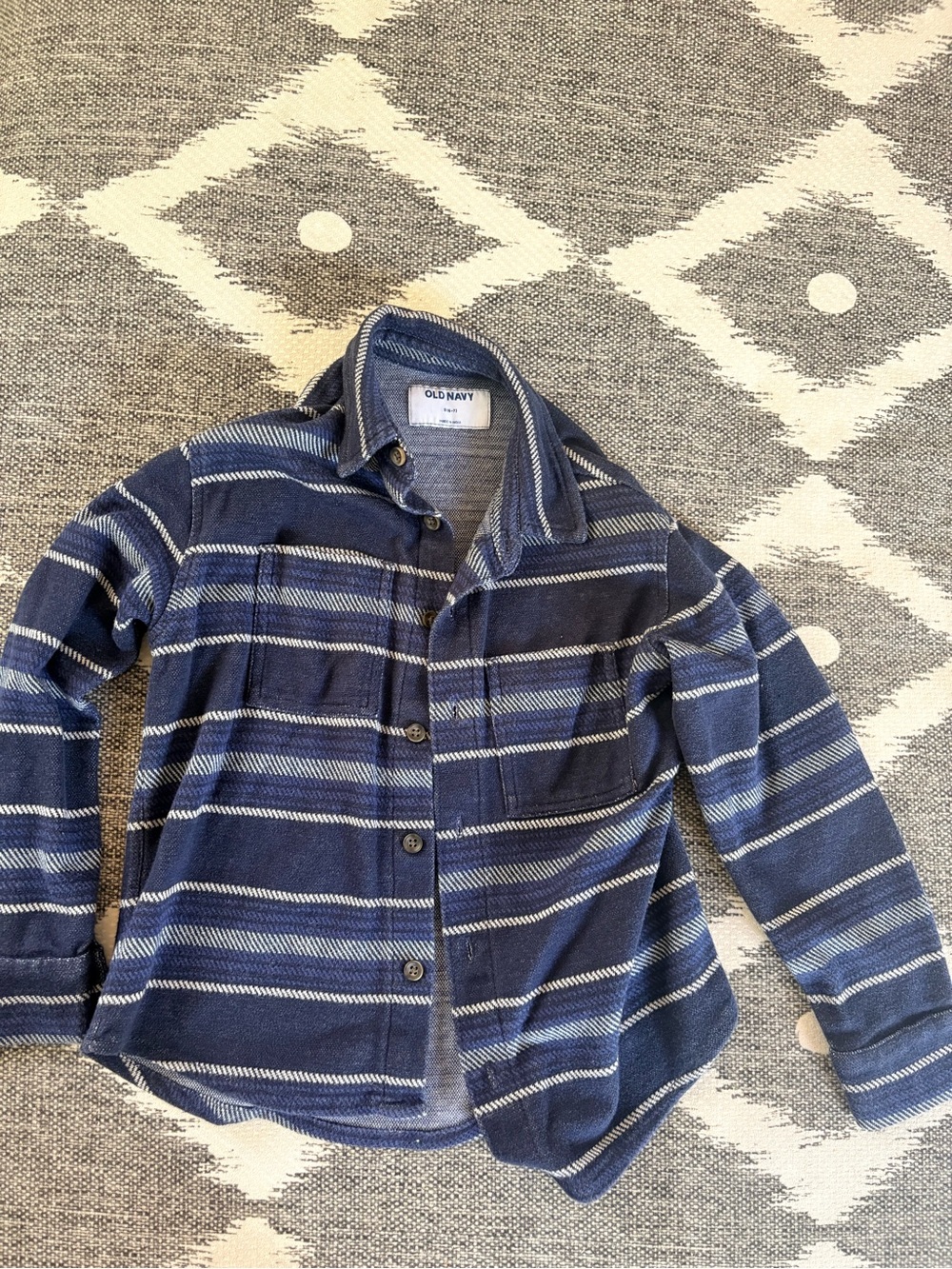 Old Navy Blue Striped Button-Down Shirt